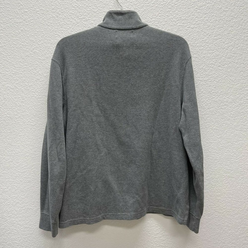 Polo Ralph Lauren Sweater Mens Large 1/4 Zip Pullover Long Sleeve Gray Mock Neck - Picture 2 of 7